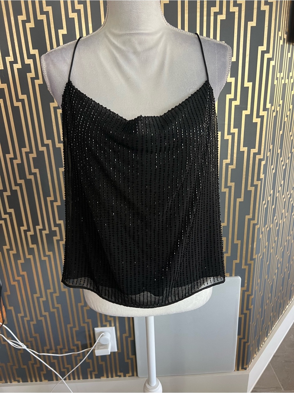 Alice + Olivia Beaded Cowl Camisole